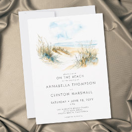 Invitación Coastal On the Beach Modern Watercolor Wedding