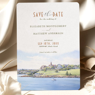 Invitación Coastal Save the Date Card - Newport, Rhode Island