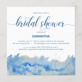 Invitación Coastance Elegance Watercolor Bridal Shower