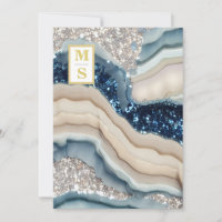 *~ Cobalt Blue QR Agate de marfil AR66 Boda RSVP