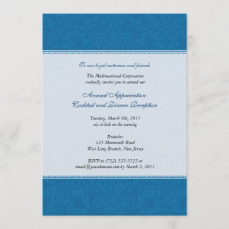 Invitación Cobalto corporativo del damasco