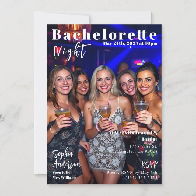 Invitación Cobertura de Bachelorette Night Magazine (Anverso)