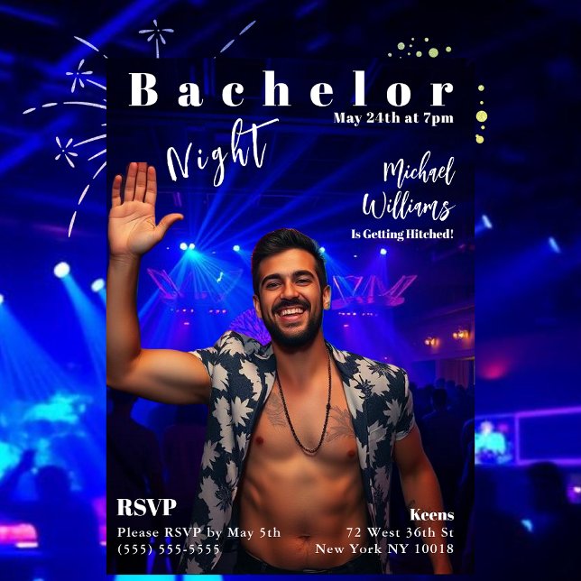 Invitación Cobertura de la revista de la noche del soltero (Bachelor Night Magazine Cover Invitation )