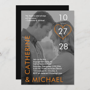 Invitación Cobertura de revista Foto oscura Naranja Minimalis