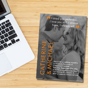 Invitación Cobertura de revista Foto oscura Naranja Minimalis