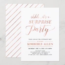 Invitación Cobre | Fiesta de Jubilación Sorpresa Simple Moder