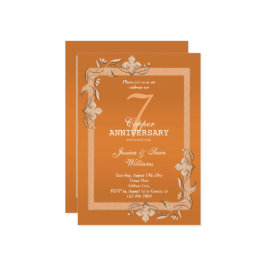 Invitación Cobre Gemas y Brillo 7º Aniversario de Bodas
