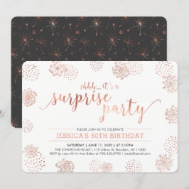 Invitación Cobre | Modern Surprise 50th Birthday Party