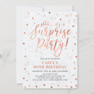 Invitación Cobre y mármol   Sorpresa 50.ª fiesta de cumpleaño