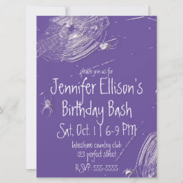 Invitación Cobwebs y arañas blancas Cumpleaños