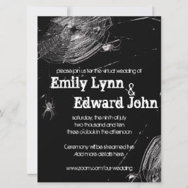 Invitación Cobwebs y Boda virtual de las arañas blancas