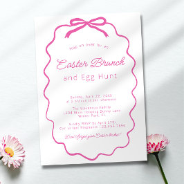 Invitación Coceta rosa simple minimalista Bow Brunch de Pascu
