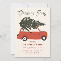 Coche antiguo con árbol de Navidad