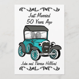 Invitación Coche Antiguo de 50 Aniversario