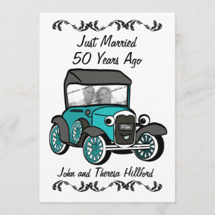 Invitación Coche Antiguo del 50 Aniversario