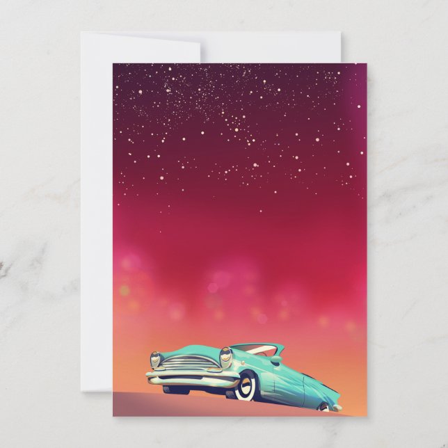 Invitación Coche Antiguo Vintage (Reverso)