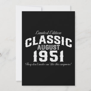 Invitación Coche Clásico Antiguo 1951 70 Cumpleaños