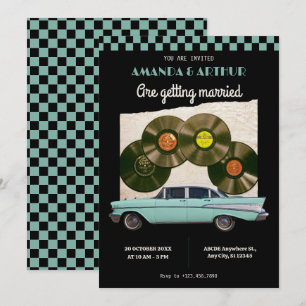 Invitación Coche clásico vintage boda