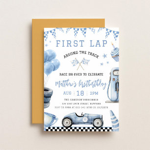 Invitación Coche de Carreras Primera Vuelta 1er Cumpleaños