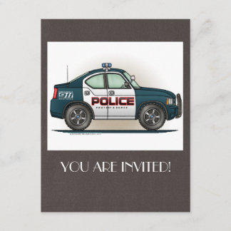 Invitación Coche de la policía interceptor de coche