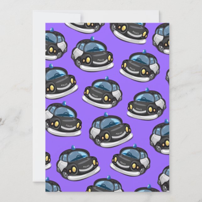 Invitación Coche de policía vintage (Anverso)