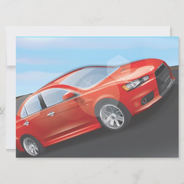 Invitación Coche deportivo (Anverso)