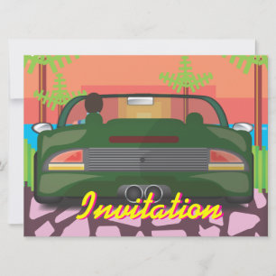 Invitación Coche deportivo de arcade de los 80