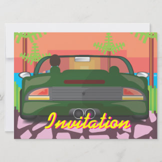 Invitación Coche deportivo de arcade de los 80