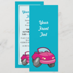 Invitación Coche Personalizado rosa