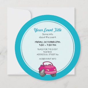 Invitación Coche Personalizado rosa