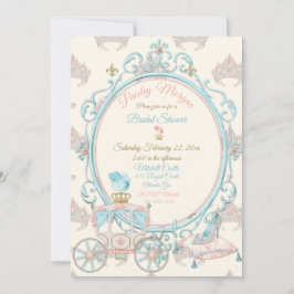 Invitación Coche Real de Hada Princesa Rubor Acuático