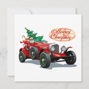 Invitación coche vintage de los navidades