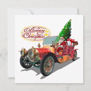 Invitación coche vintage de los navidades