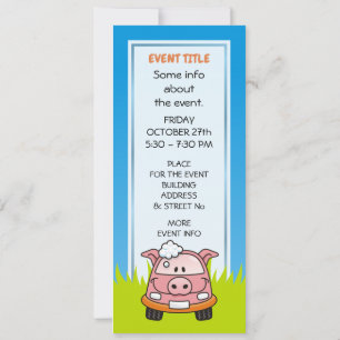 Invitación Coche Wash Pig