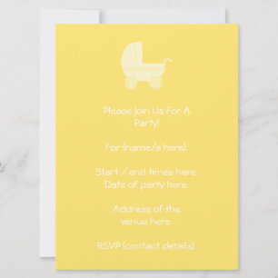 Invitación Cochecito de bebé amarillo