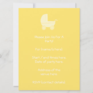 Invitación Cochecito de bebé amarillo