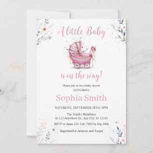 Invitación Cochecito Rosa