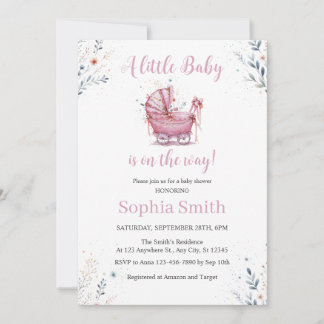 Invitación Cochecito Rosa