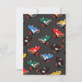 Invitación Coches de carreras antiguos