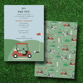 Invitación Coches de golf Moderno Tema del golf Cumpleaños