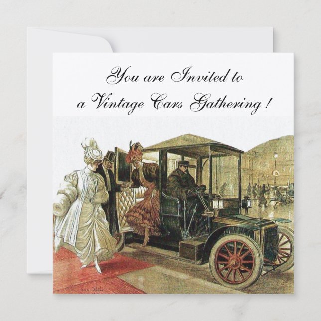 Invitación COCHES DE VENTAJA, RESTAURACIÓN AUTOMÁTICA Champag (Anverso)