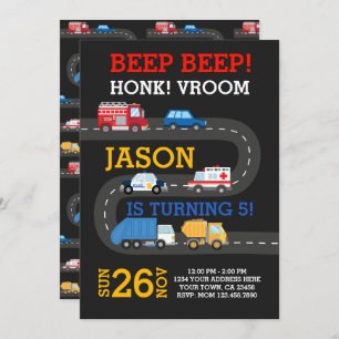 Invitación Coches invitación, personalizable de la ciudad del