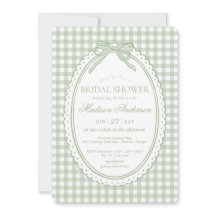 Cochina de Gingham Verde con Lazo para Despedida d