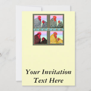 Invitación Cochins Cuatro colores