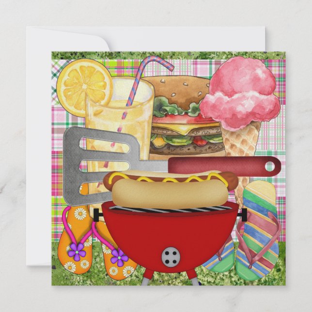 Invitación Cocina barbacoa - 4 de julio! SRF (Anverso)