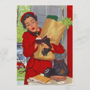 Invitación Cocina de Fiesta de la tienda de comestibles Retro