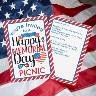 Invitación Cocina de la familia Picnic Día Conmemorativo
