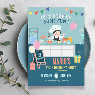 Invitación Cocina de pequeño chef cumpleaños de cocina