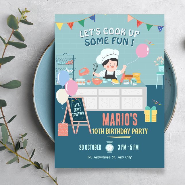 Invitación Cocina de pequeño chef cumpleaños de cocina (Subido por el creador)