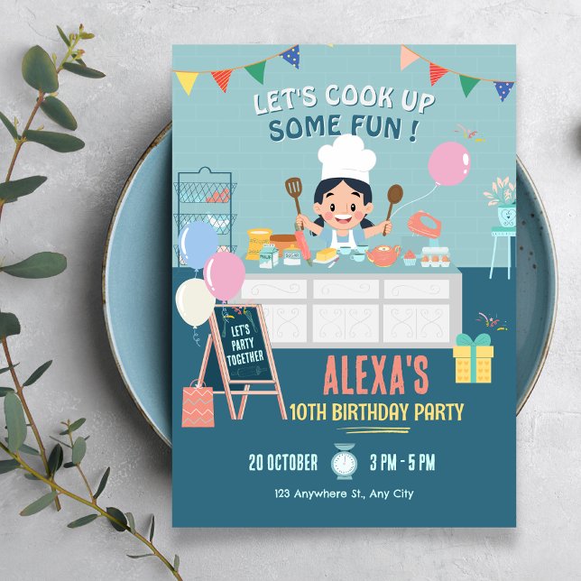 Invitación Cocina de pequeño chef cumpleaños de cocina (Subido por el creador)